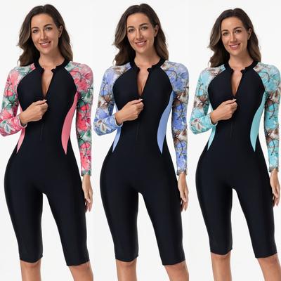 Womens Full Coverage Long Sleeve Short Leg Wetsuit Snorkeling Swimming Diving Fall Winter