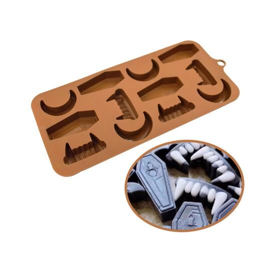Dessert Baking Mold Food Grade Heat-Resistant Silicone Halloween Pumpkin Ghost Shape Chocolate Candy Cookie Mold