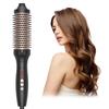 Dual PTC Heating Hair Straightening Brush Ionic 2 In 1 Ceramic Tourmaline Hot Comb LED Curler Hair Beauty Tools US Stock