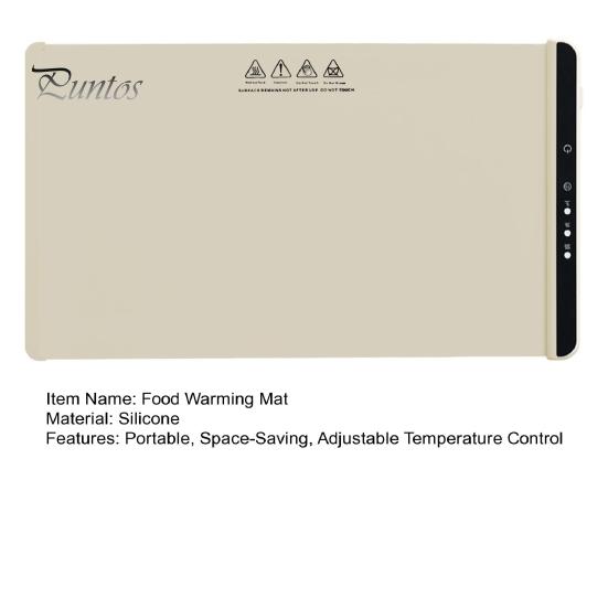 Food Warming Mat Silicone Electric Warming Tray with 3 Level Temperature Quick Heating Anti-Scalding Edges Foldable Buffet Hot Plates Heat Pad for