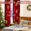 2pcs, 2D FLAT PRINTING Curtains (Without Rod) Festive Snowflakes Halloween Festival Popular Curtains&Drapes Prints Light