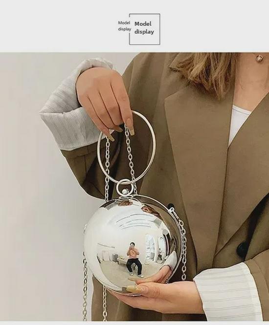 2025 Trendy Acrylic Ball Evening Bag - Round Chain Shoulder Crossbody for Women
