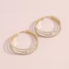 Exaggerated multi-layer circle earrings full rhinestone nightclub wind ear ring retro sexy earrings.