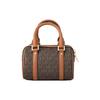 Michael Kors Złoty metalowy charms z logo Bedford Monogram Color Block Torba crossbody Torba Boston Damskie torebki Kolor dębowo-brązowy 32F9G06C0B-252