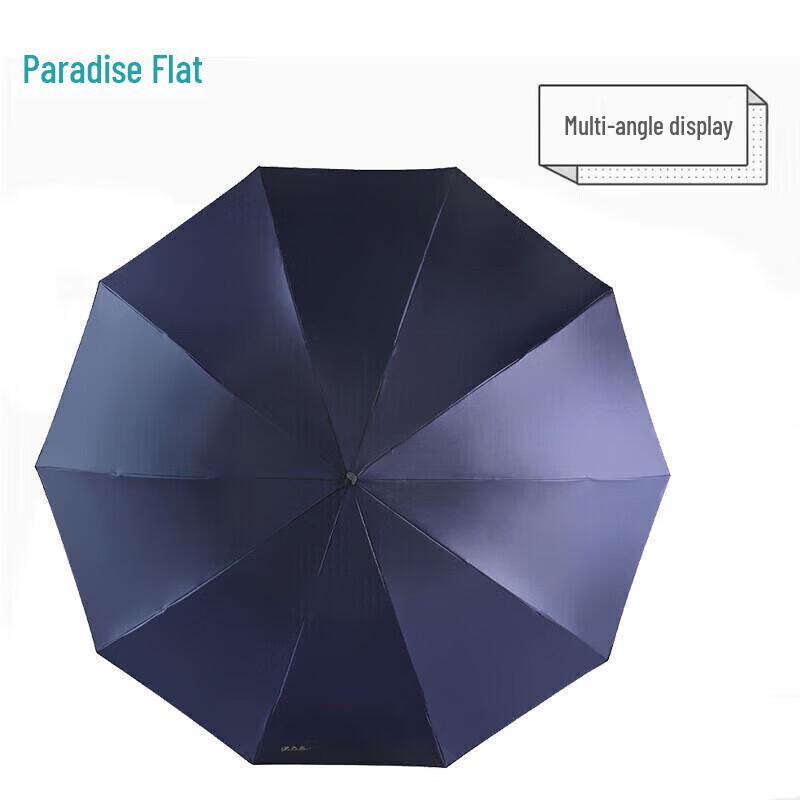 Heaven Umbrella 61cm 10-Rib Tri-fold Black UV Protection Sun/Rain Umbrella