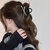 Silver Bow Hairpin Fashion Niche Back Head Disc Hair Shark Clip Temperament High-end Hair Accessories