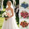 9 Heads Simulation Flower Bouquet Multicolor Faux Flower Creative Bridal Bouquet  Desktop Ornament