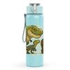 1PC Big Dinosaur Small Dino Art 750ml Color Plastic Sports Water Bottle Leakproof Flip Straw Lid Suitable for Sports Office Home Use