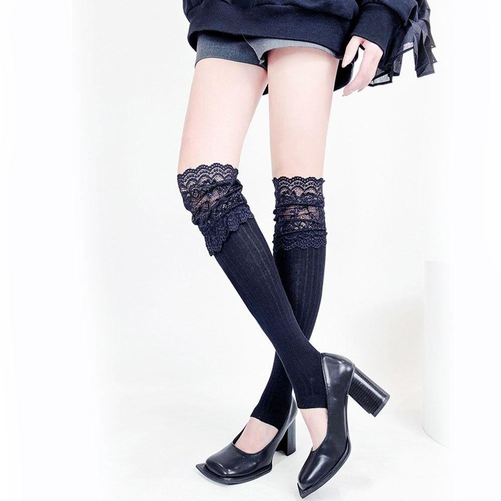 Japanese Style Over Knee Stockings Lolita JK Calf Socks Comfortable Lace Boot Thigh Sock  Harajuku