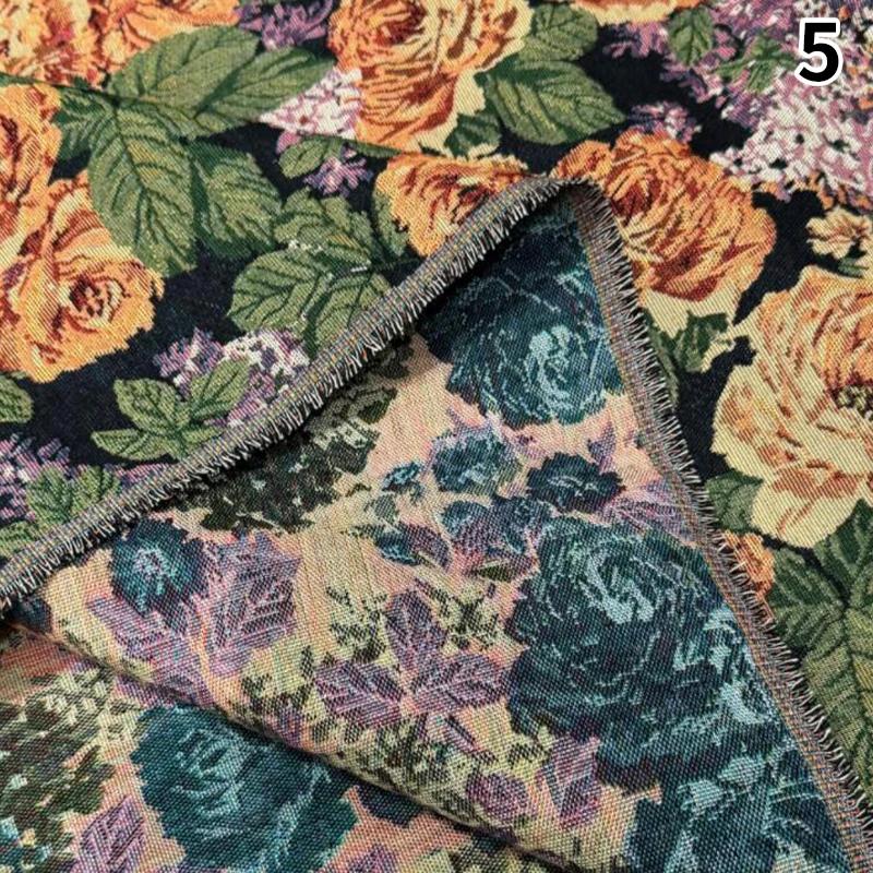 Rustic Vintage Jacquard Fabric Chenille Tablecloth Oil Painting Decorative Fabric, for Diy Sewing Clothes Pillowcase Bag