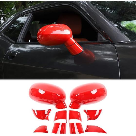 Voodonala for Challenger ABS Carbon Fiber Rearview Mirror Cover Side Mirror Trim Shell Cover Decoration Trim for 2009-2025+Dodge Challenger Exterior