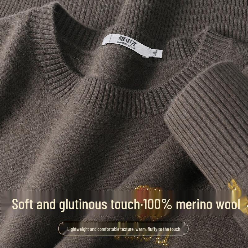 

SNOWFLYING Women s 100% Wool Love Heart Rhinestone Round Neck Sweater L