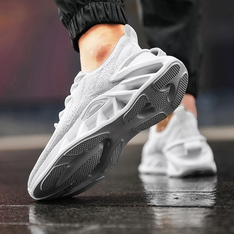 Tide Brand Flying Woven Platform Running Shoes Couple Hollow Lazy Coconut Solid Color Mesh Shoes Men