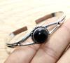 Black Onyx 925 Silver Plated Bangle 7" Red Carpet Look Jewelry Fashion Sale Q5Y96