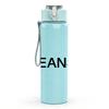 1PC Jeans Letter Minimal Print 750ml Color Plastic Sports Water Bottle Leakproof Flip Straw Lid Suitable for Sports Office Home Use