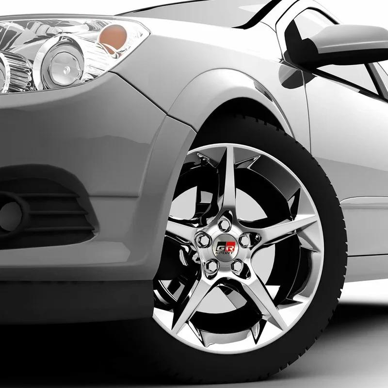 56MM 4Pcs Car Styling Aluminum Wheel Center Hub Caps Stickers For Toyota Rav4 Corolla Camry Aqua  Cross Yaris Auris TRD GR Sport FM1