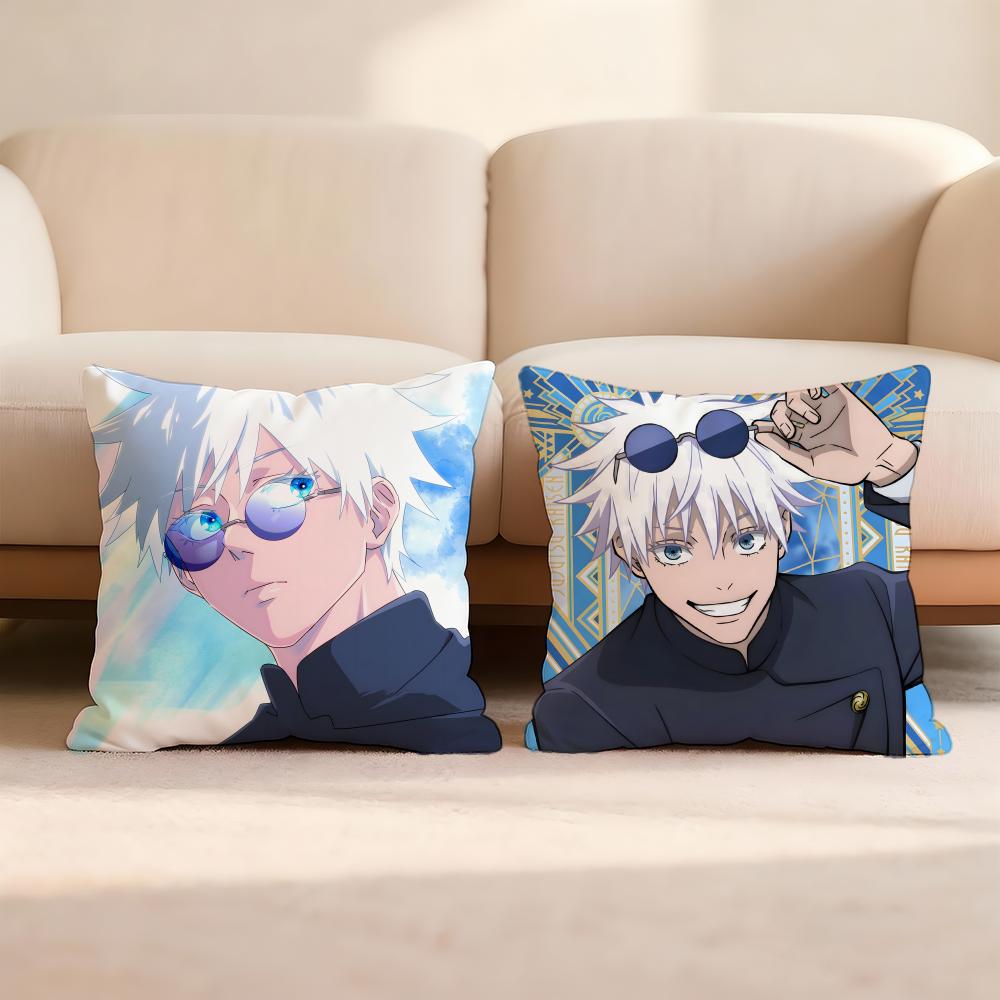 J-Jujutsu anime K-Kaisen Cushion Cover Home & Car Multi-Scene Pillow Cover - Reversible, Soft & Durable for Daily Use