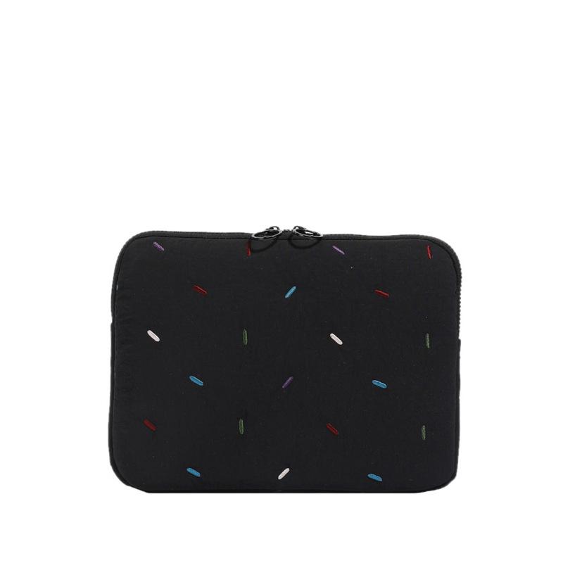 

TS JYL laptop bag,Korean Rainbow Stripe Embroidered Sleeve 11 Inch Tablet 14 Inch Laptop OneSize чорний