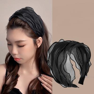 Wide Women Hairband Solid Lace Turban Solid Elastic Hair Bands Hair Accessories Headband for Women Girls Headdress Dropship Gift