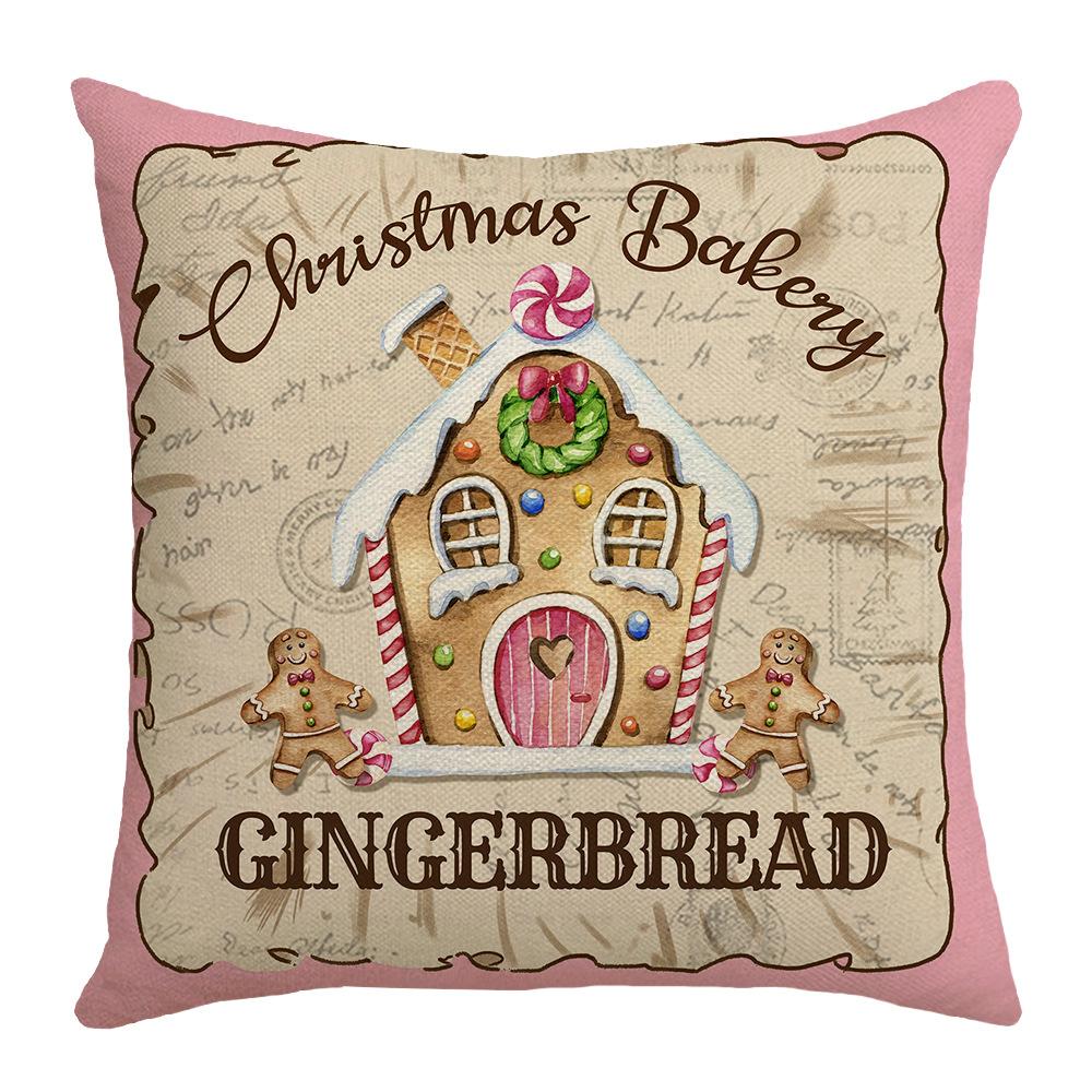 

Pink Cute Santa Claus Pillowcase, Linen Print Pillow, Bedroom Bedside Cushion, Sofa Cushion, Festive Atmosphere 45 * 45Cm (without core)