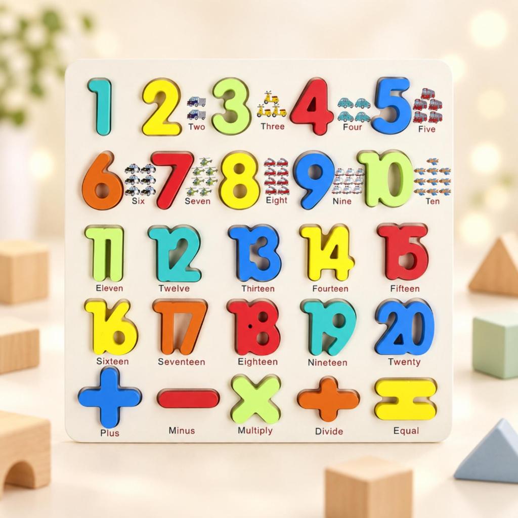 3D Educational Matching Learning Board Hands-on Wooden Puzzle with