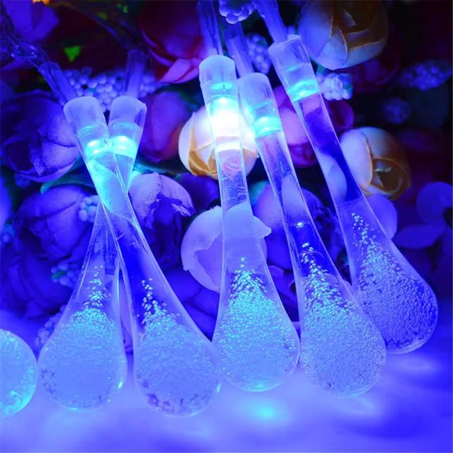 

Outdoor Garden Decor Lighting Christmas IP65 8 Mode 20/50/100LEDS String Solar Holiday Lights For Garden Street Christmas Decor 5M(20LEDS) синий