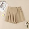 ZANZEA Women Summer Elastic Waist Loose Casual Short Pants