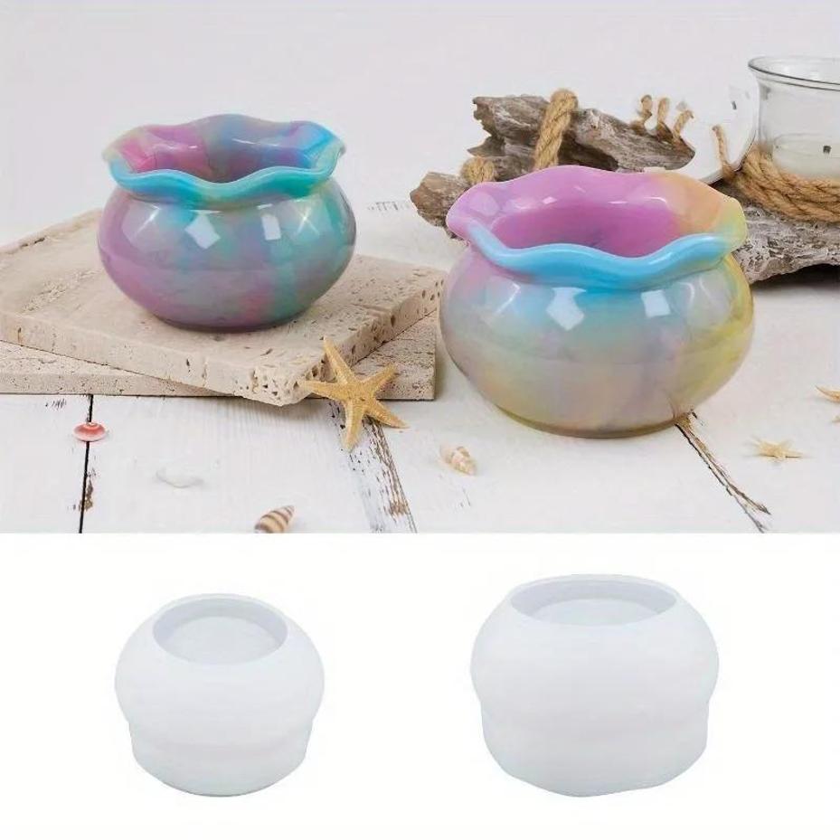 1 Pcs Fish Tank Candle Jar Silicone Mold DIY Succulent Flower Pot Vase Jewelry Storage Box Concrete Plaster Mould Home Decor