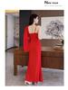Japanese Style Spa Technician Dress: Three-Dimensional Rose Spaghetti Strap Evening Design