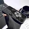 Black Art Flower Pattern Phone Case Suitable for iPhone 17 16 15 14 13 12 11 Pro/Max/Plus Anti Drop and Anti Shock Back Cover