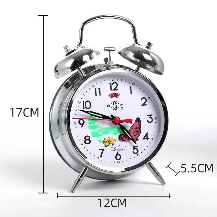 Vintage Mechanical Alarm Clock Pure Elegant Manual Watches Table Clock Metal Pure Copper Movement Minimalist Chicken Pecking Rice Bedside Clocks