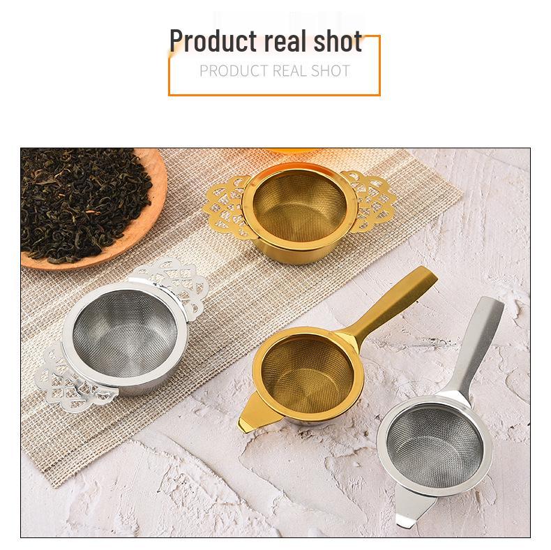 304 Stainless Steel Long Handle Tea Infuser with Double Ear Mesh Strainer Basket