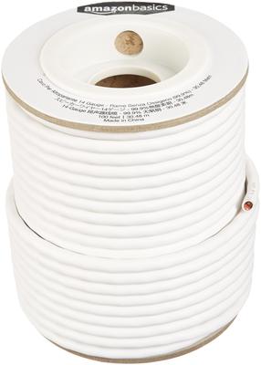 AmazonBasics Lautsprecherkabel 14 AWG 30,5 m (99,9 % sauerstofffreies Kupfer) Weiß
