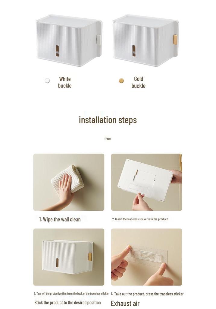 Luxury Wall-Mounted Tissue Box with Magnetic Suction—High-End Face Towel Storage Rack & Large Capacity Toilet Paper Dispenser