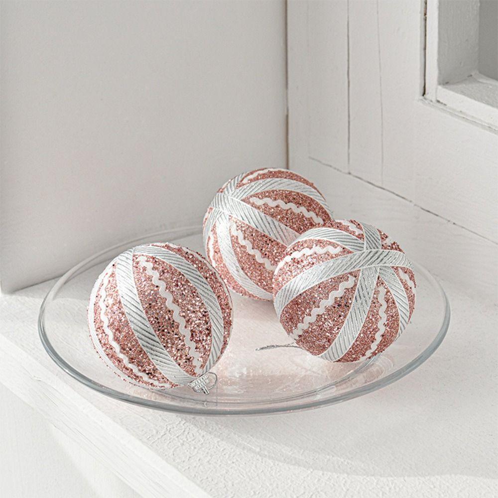 

Creative Christmas Decorative Ball 8cm Hanging Ornament Crafts Christmas Tree Pendant Office розовый