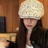 Y2k Leopard Print Beret Flat Leopard Newsboy Cap Fashion Forward Hat  Streetwear