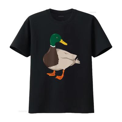 Drawing Of Mallard Duck T Shirt Vintage Washed Slightly Graphic Comfortable Homme Soft Stylish Streetwear Casual Stretched
