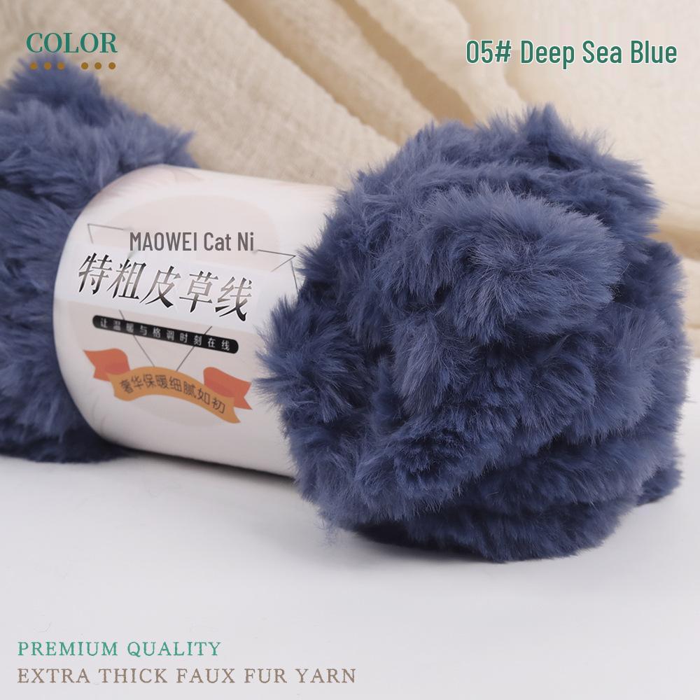 Coarse Faux Fur Yarn Ball - Long Hair Mink for DIY Knitting: Hat & Scarf Kit