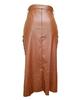European Leather Women's Slim Fit Mid-Length Pencil Skirt with Slit