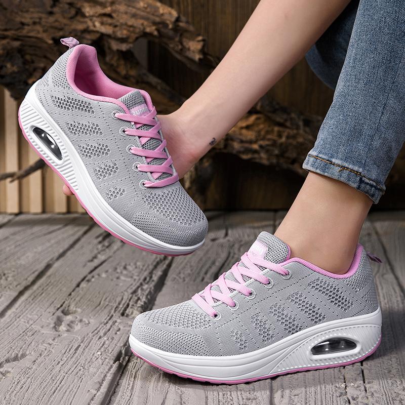All-season Women's Chunky Sneakers, Athletic Shoes, Fashionable Casual Shoes Plus Size Thick-soled Height-increasing Women's Shoes