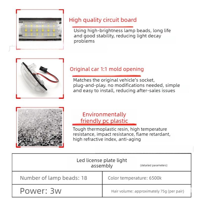 License Plate Light LED Compatible with Subaru Forester BRZ Impreza WRX STI Legacy Car Accessories Auto Parts Lighting System