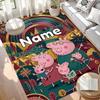 Custom Name Personalized Peppa Pig Print Carpet, Versatile Home Decor Rug, for Playroom, Apartment, Balcony, Entryway, Hallway Gift
