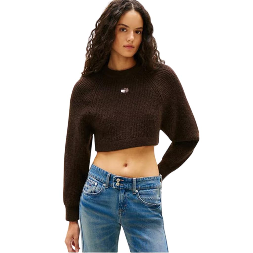 Tommy Jeans Womens/Ladies Knitted Cropped Raglan Jumper