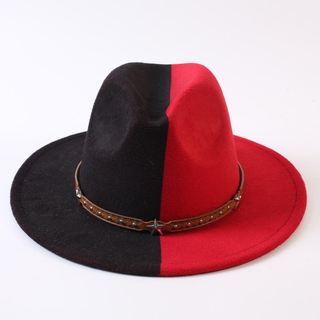 Popular European and American Classic Double-color Wide-brimmed Top Hat Men's and Women's Fashion OL Style Cowboy Hat Jazz Hat