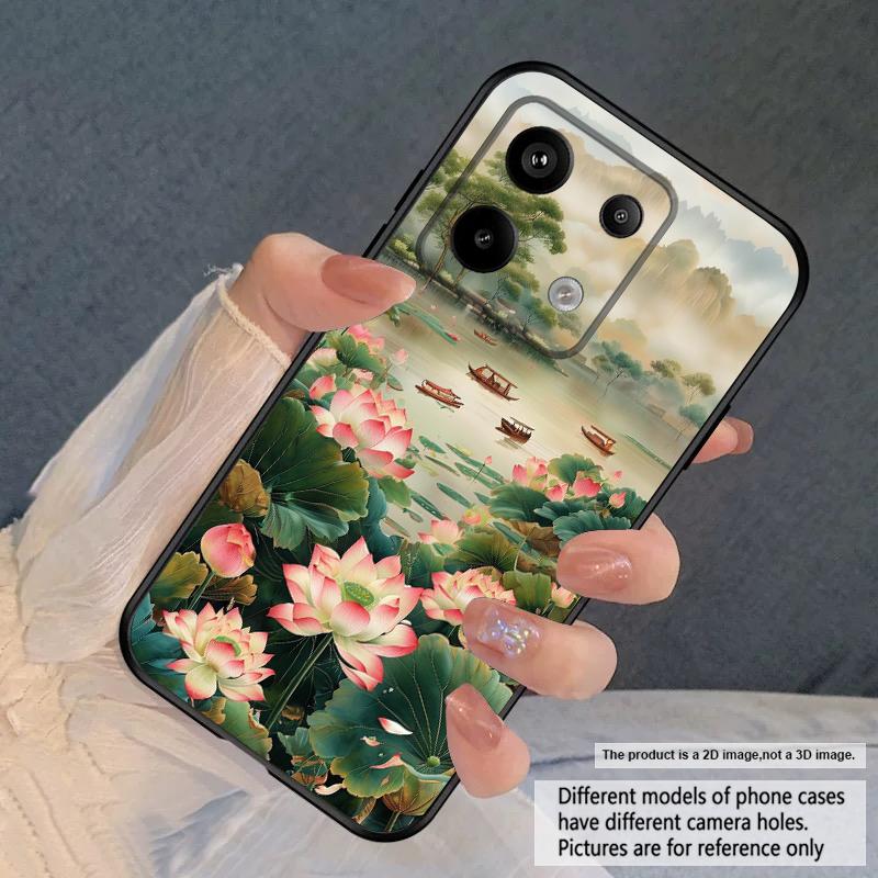 Ship and Red Lotus For Redmi Note 9 9S 10 11 12 12S 13 Pro+ Plus 5G India 14 Pro 4G Global 14S 13C 14 silicone soft phone case
