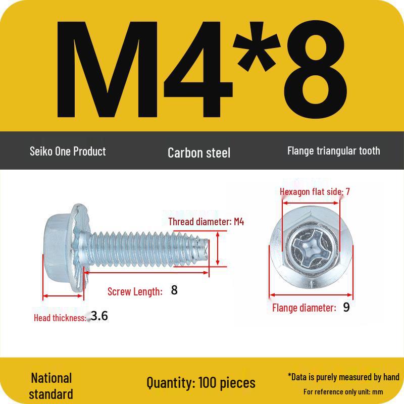 Grade 10.9 Galvanized Hex Flange Anti-slip Self-locking Triangular Thread Self-tapping Screw