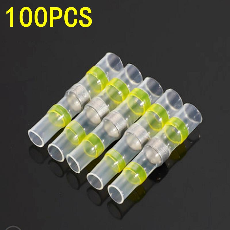 Waterproof Solder Connector Terminals,Heat Shrink Casing with Solder Connectors,Electrical Butt Wire Connector Sealing Tube