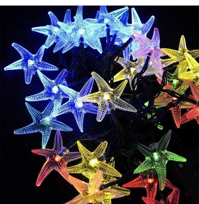 Starfish Solar String Lights – Outdoor Waterproof Decoration for Gardens, Balconies, and Courtyards