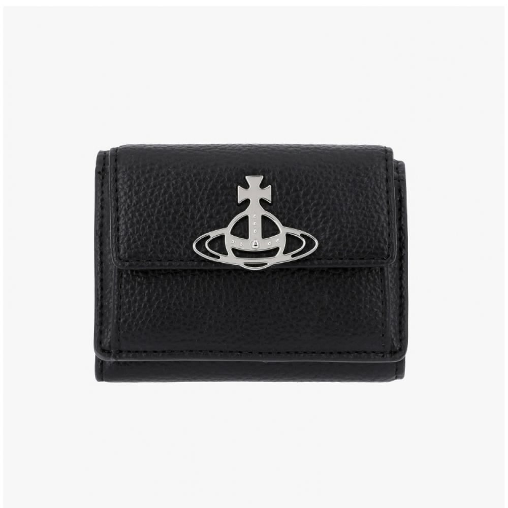 Vivienne Westwood 5115002uw S000d N403 Vegan Bio Green Grain Flap Small Bifold Wallet