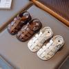 Gladiator Children Sandals Girl Soft Princess Shoes Retro Brown Roman Sandal Outdoor Braided Shoe Beige Kids Shoets Weave G03223